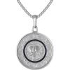 Bulova Men’s Jewelry Silver-Tone Sterling Silver Pendant Antiqued-Black Frame Surrounding A Closeup Of Chronos, The God Of Time, Rounded Box Link Chain Necklace, Length 24″ To 26″ Style: BVP1111-WSNA