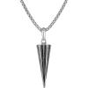 Bulova Men’s Jewelry Silver-Tone Sterling Silver Pendant, Black Diamonds Totaling 0.25 Cttw,With The Iconic Tuning Fork Logo, Adjusts From 24″ To 26″ Style: BVP1121-WSAA