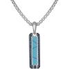 Bulova Men’s Jewelry Silver-Tone Sterling Silver Pendant, Blue Sapphires Totaling 0.20 Cttw, Rounded Box Link Chain Necklace Adjusts From 24″ To 26″ Style: BVP1113-WSBLSATQ