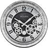 Bulova The Industrial Wall Clock C4339 | 13″ Diameter | Open Gear Design | Antique Silver Finish | Quartz Movement