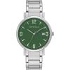 Caravelle by Bulova Dress 3-Hand Date Quartz Mens’ Watch, Stainless Steel(Silver-Tone/Green dial)
