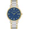 Caravelle by Bulova Dress 3-Hand Date Quartz Mens’ Watch, Stainless Steel(Two-Tone/Blue dial)