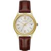 Caravelle by Bulova Dress Quartz Ladies Watch, Stainless Steel with Brown Leather Strap Dress, Gold-Tone (Model: 44M111)