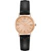 Caravelle by Bulova Ladies’ Dress 3 Hand Quartz Leather Strap Watch, Stainless Steel, 28mm(Black/Rose Gold Dial)