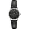 Caravelle by Bulova Ladies’ Dress 3 Hand Quartz Leather Strap Watch, Stainless Steel, 28mm(Black/Silver)