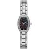 Caravelle by Bulova Ladies’ Dress Mini Quartz Watch, Crystals, Mother-of-Pearl, 18x24mm(Silver/Black Mother of Pearl)