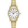Caravelle by Bulova Ladies’ Traditional 3-Hand Quartz Stainless Steel Watch with Expansion Band, 30mm(Gold Tone)