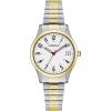 Caravelle by Bulova Ladies’ Traditional 3-Hand Quartz Stainless Steel Watch with Expansion Band, 30mm(Two Tone Gold)