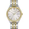 Caravelle by Bulova Men’s Dress 3-Hand Date Quartz Watch, Stainless Steel, Coin Edge Bezel, 41mm(Two Tone Gold)