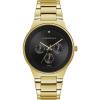 Caravelle by Bulova Men’s Modern Multi-Function Stainless Steel Watch, Day/Date, 24 Hour Time, 40mm(Gold Tone/Black Dial)