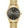 Caravelle by Bulova Men’s Traditional Quartz Stainless Steel 3-Hand Date Quartz Watch with Expansion Band, 40mm(Gold Tone/ Black)