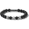 Men’s Classic Beaded Bracelet with Cylinder Clasp(Stainless Steel)