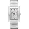 Men’s Classic Dress 3-Hand Quartz Expansion Band Watch, Rectangle Case, Curved Mineral Crystal(Stainless Steel/ Silver)