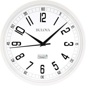 Bulova C5002 Accuracy Wall Clock | Ultra High Precision Quartz Movement | Oversized 12.5″ Modern White Round Frame | Easy-to-Read Numbers | Automatically Adjusts to Daylight Savings | Battery-Powered