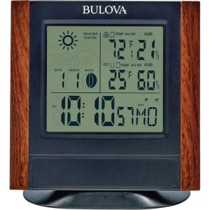 Bulova Forecaster Versatile Tabletop Clock, Brown & Black, B1708