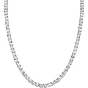Bulova Jewelry Men’s Black Rhodium Plated Sterling Silver Tennis Necklace inset with 5mm White Topaz Tennis Necklace, Length 22″ Style:BVC1021-WSWTO