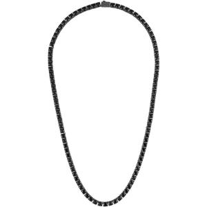 Bulova Jewelry Men’s Classic Black Ruthenium Plated Sterling Silver Tennis Necklace with 5mm Black Spinel, Length 22″ Style: BVC1021-BKSBSP