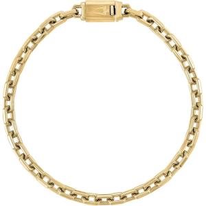 Bulova Men’s Icons Jewelry Polished Gold-Tone Stainless Steel Bracelet Hexagon Cable Bracelet Length 8.5″ Style: BVB1129-GSTNA