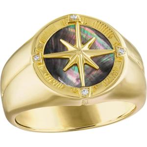 Bulova Men’s Jewelry Marine Star 14K Gold Plated Sterling(Size 12)