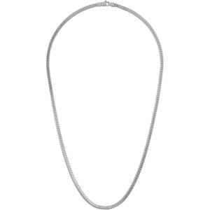 Bulova Men’s Jewelry Silver-Tone Sterling Silver Necklace, Rhodium-Plated Polished Sterling Silver Squared Snake Chain Necklace, Length 22″ Style: BVC1101-WSNA