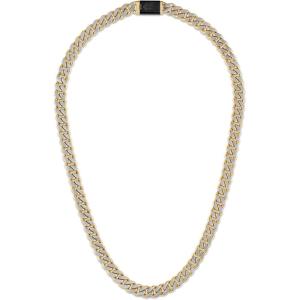 Bulova Men’s Jewelry Two-Tone Stainless Steel Necklace Curb Chain Of Dual-Surfaced Links, Polished Gold-Tone And Brushed Steel Color Combination, Length 24″ Style: BVC1085-GOSTNA