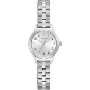 Caravelle by Bulova Ladies Classic 3 Hand Quartz Stainless Steel Watch, Arabic Markers, 30M WR(Silver)