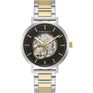 Caravelle by Bulova Men’s Dress Automatic Watch, Stainless Steel, Open Aperture, 41mm(Two Tone Gold)