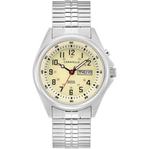 Men’s Traditional 3-Hand Day and Date Quartz Watch, Light Up, Stainless Steel, 40mm(Stainless Steel)