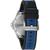 Bulova Men’s Marine Star Quartz Silver Stainless Steel Watch, Leather and Silicone Strap, 100M Water Resistant, 43mm(Blue)