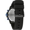 Bulova Men’s Marine Star Series A Black and Blue Ion-Plated Stainless Steel 6-Hand Chronograph Quartz Watch, Black Silicone Strap, 40mm Style: 98B308