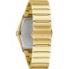 Bulova Men’s Modern Gemini 3-Hand Quartz Silver Stainless Steel Watch, Edge-to-Edge Crystal(Gold/ Black Dial)