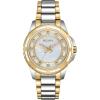 Bulova Ladies’ Classic Diamond 3-Hand Quartz Stainless Steel Watch, 12 Diamonds, Mother-of-Pearl Dial(Two Tone Gold)