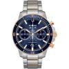 Bulova Men’s Marine Star Series C Two-Tone Rose Gold Stainless Steel 6-Hand Chronograph Quartz Watch, Blue Dial Style: 98B301