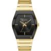 Bulova Men’s Modern Gemini 3-Hand Quartz Silver Stainless Steel Watch, Edge-to-Edge Crystal(Gold/ Black Dial)
