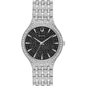 Bulova Crystal Quartz Ladies Watch, Stainless Steel , Silver-Tone (Model: 96L273)