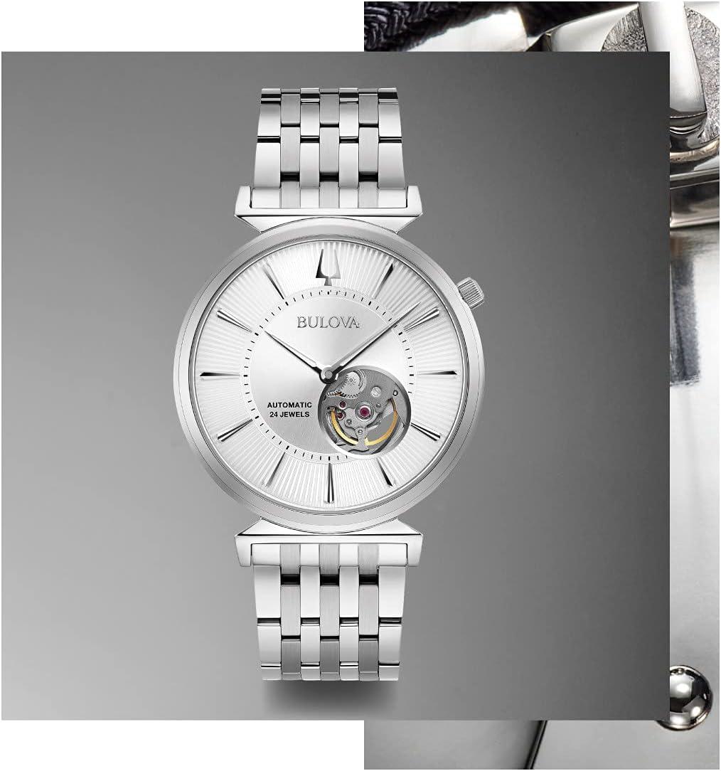 imageBulova Mens Classic Regatta Slim Automatic Strap 96A234Silver Tone