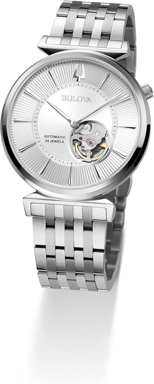 imageBulova Mens Classic Regatta Slim Automatic Strap 96A234Silver Tone