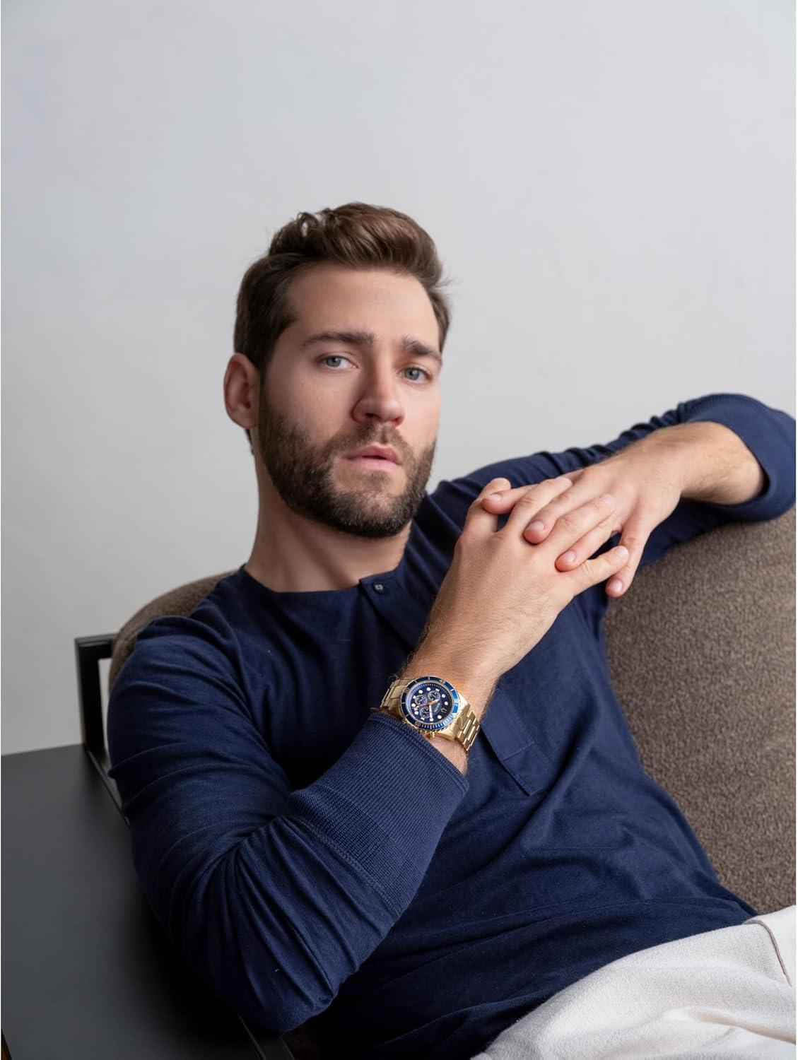 imageBulova Mens Classic Sport 6Hand Chronograph Quartz Watch Calendar Date Luminous Hands and Markers 100M Water Resistant 44mm