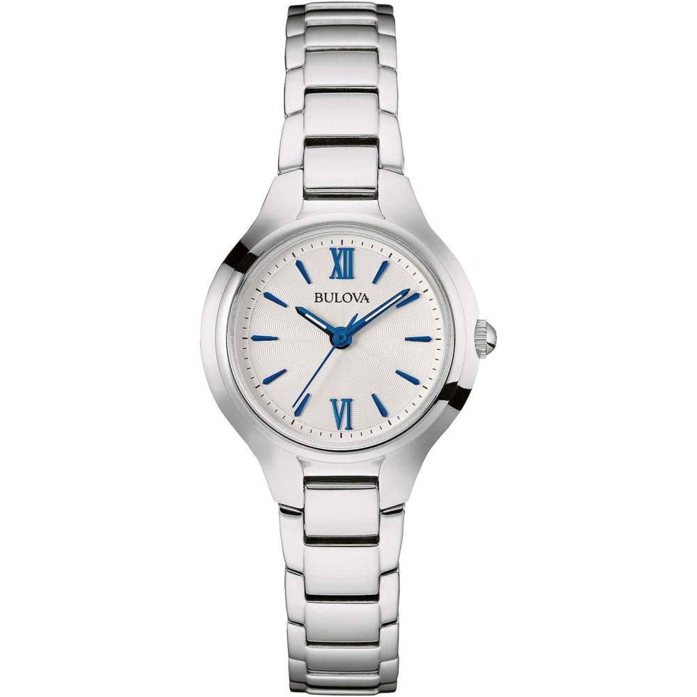imageBulova Ladies Classic Dress 3Hand Quartz Stainless Steel WatchStainlessBlue Accents