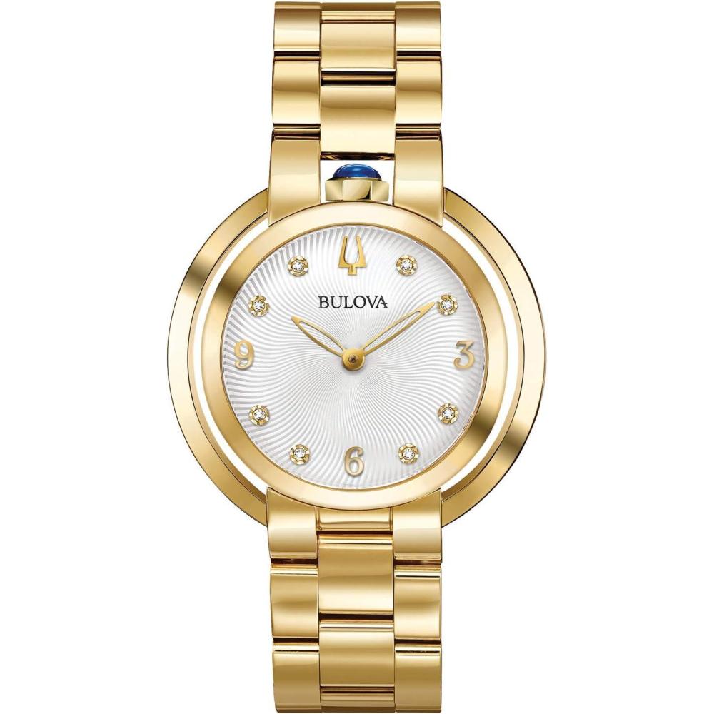 imageBulova Ladies Rubaiyat Diamond Dial Stainless Steel WatchGold Tone