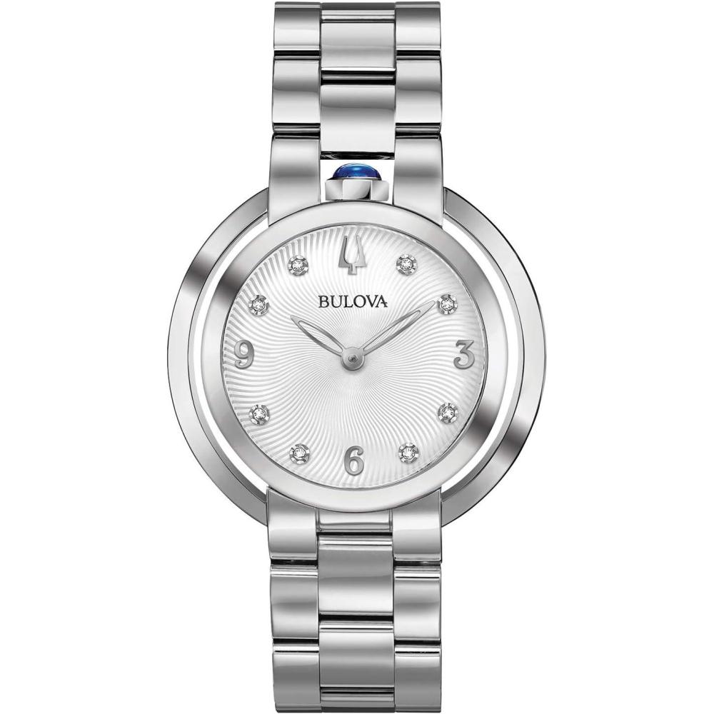 imageBulova Ladies Rubaiyat Diamond Dial Stainless Steel WatchSilver Tone
