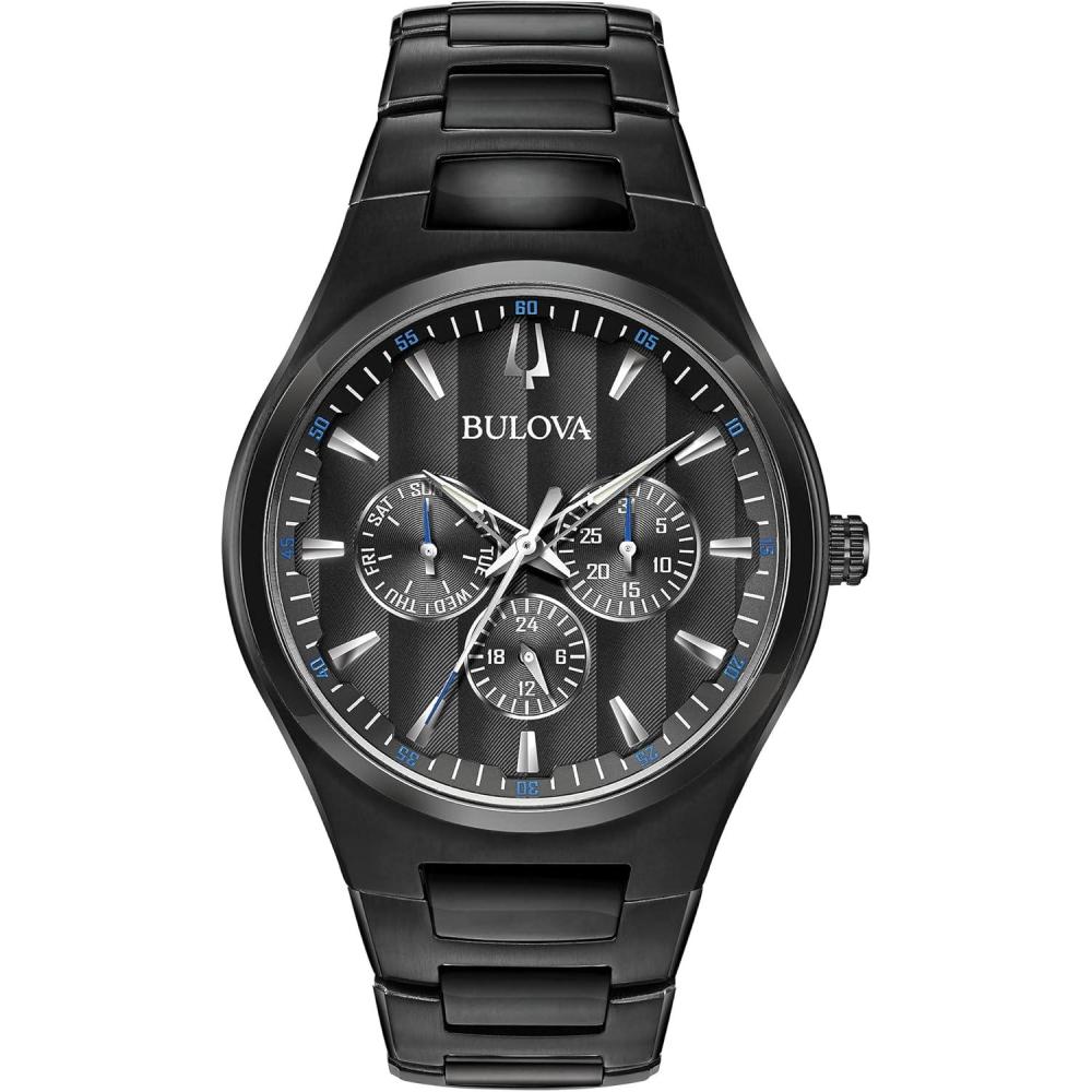 imageBulova Mens Classic Dress 6Hand MultiFunction DayDate Quartz Watch Luminous Hands 42mm