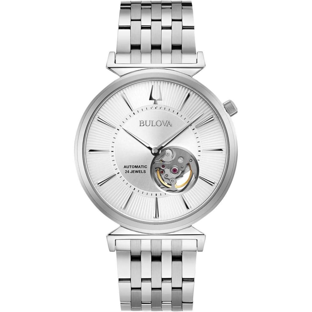 imageBulova Mens Classic Regatta Slim Automatic Strap 96A234Silver Tone