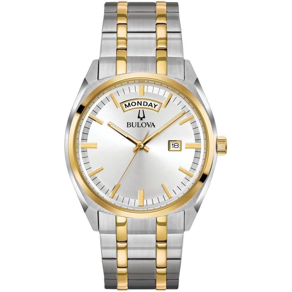 imageBulova Mens Classic Surveyor 2Hand DayDate Quartz Watch Luminous Hands 39mm