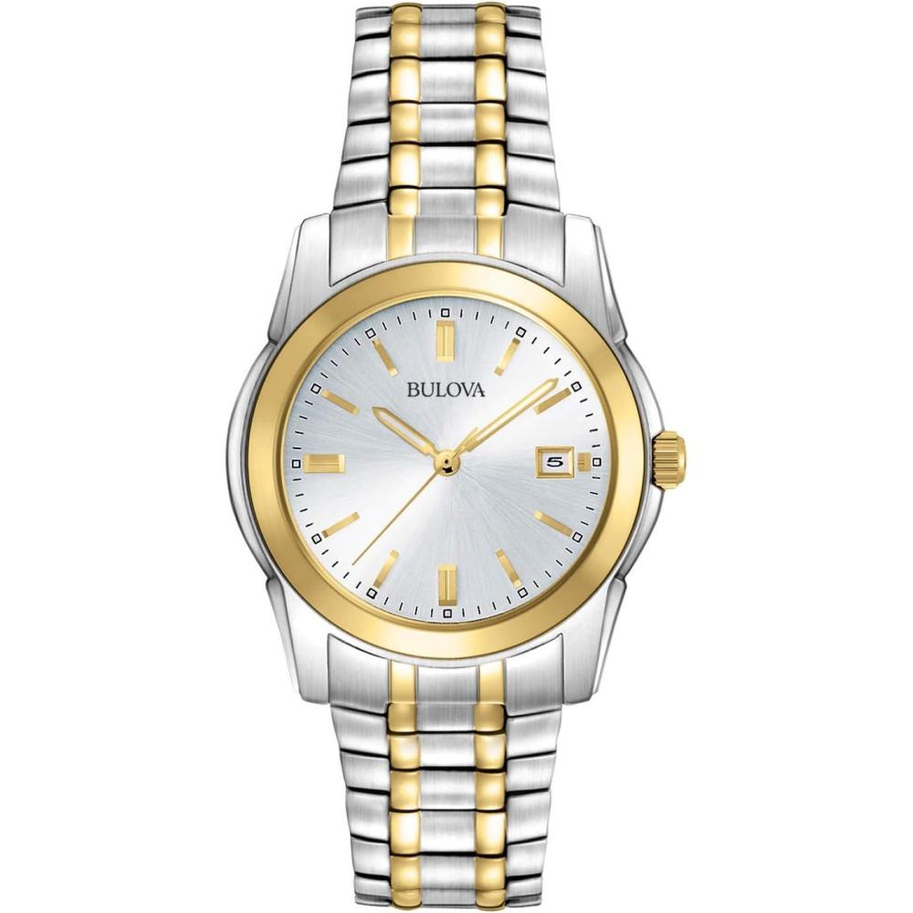 imageBulova Mens Classic TwoTone Stainless Steel 3Hand Date Quartz Watch 38mm Style 98H18