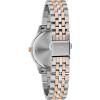 Bulova Ladies’ Classic Diamond Two-Tone Gold Stainless Steel 3-Hand Calendar Date Quartz Watch(Rose Gold/Silver Dial)