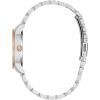 Bulova Ladies’ Classic Diamond Two-Tone Gold Stainless Steel 3-Hand Calendar Date Quartz Watch(Rose Gold/Silver Dial)