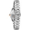 Bulova Ladies Classic Mini Wilton 3-Hand Quartz Silver Stainless Steel Watch, Day Date, 29mm(Silver/Blue)