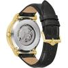 Bulova Men’s Classic 3-Hand Automatic Leather Strap Watch, 21-jewels, Hack Feature, Luminous Hands and Markers,Open Aperture and Exhibition Case Back Style: 97A166