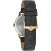 Bulova Men’s Classic 3-Hand Quartz Black Leather Strap Watch, Roman Numeral Markers, 41mm(Gold Tone)